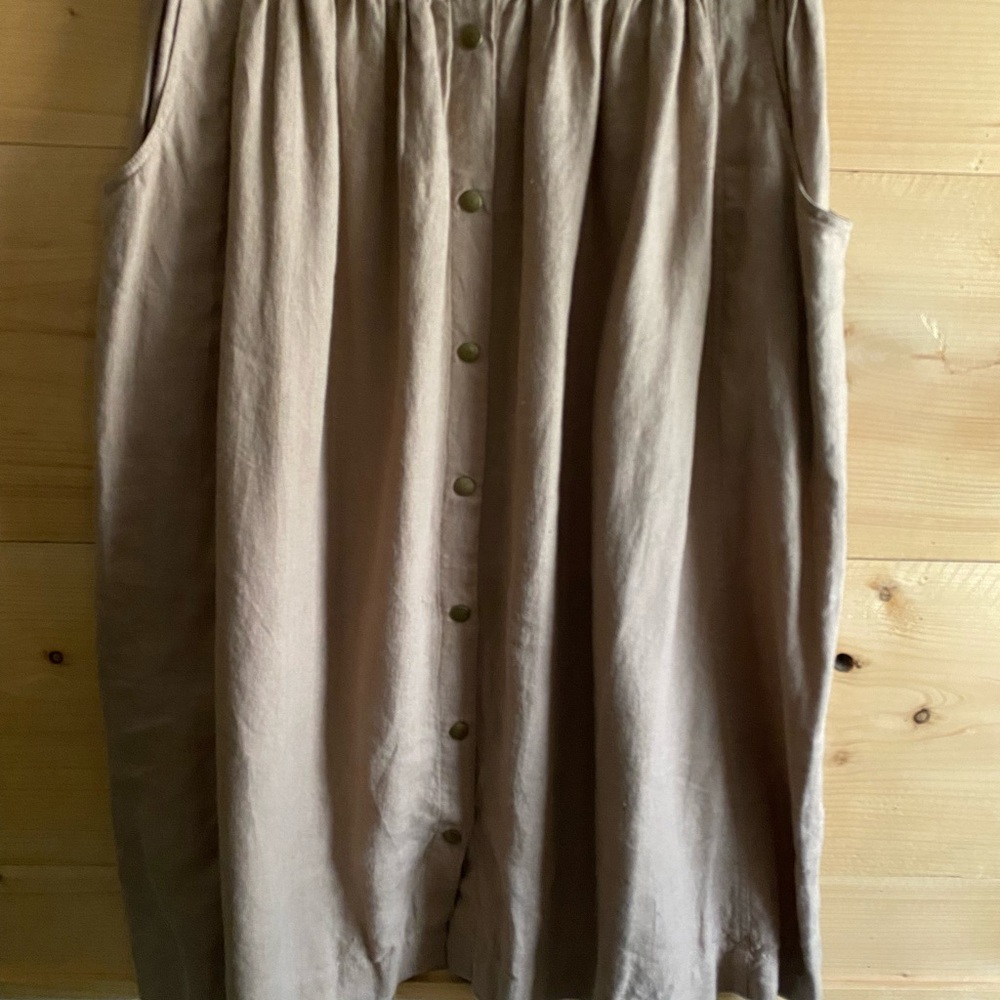 notPERFECTLINEN taupe Oia Skirt
